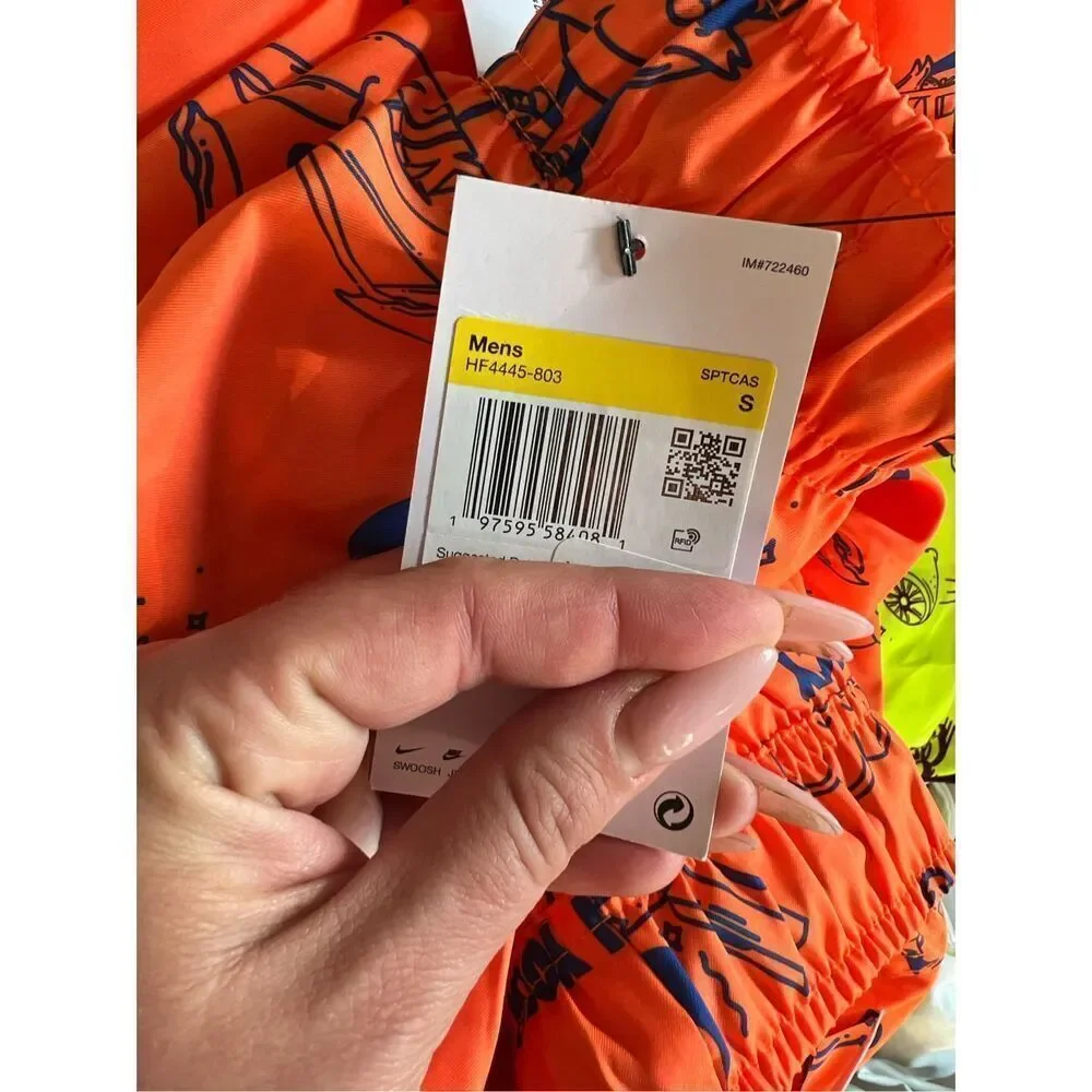 Nike NWT Total Orange Club Woven Printed 6” Short Small